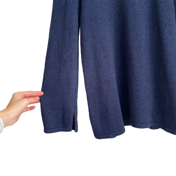 UGG Rhodyn Off Shoulder Long Sleeve Sweater Navy blue medium knit tunic wool M - Picture 7 of 13